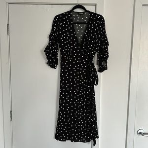 Lulus Black and White Polkadot Dress - L